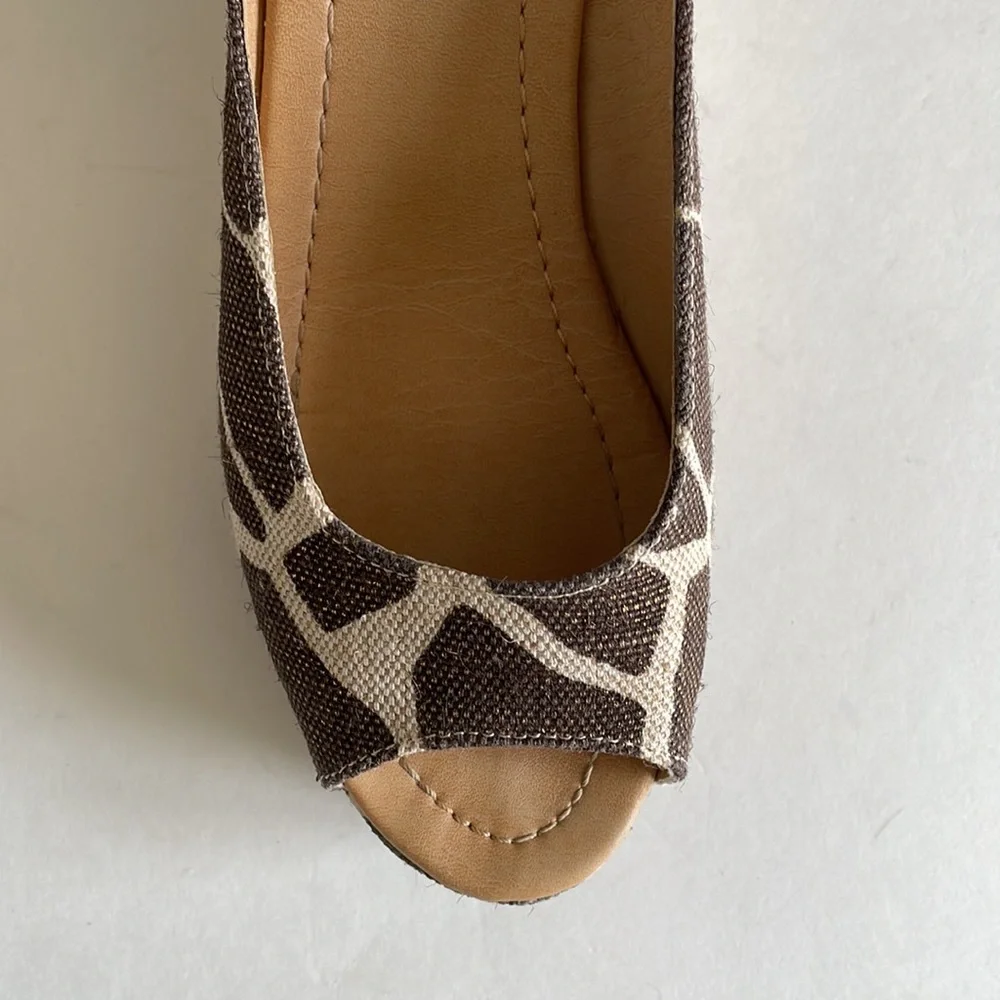 CL by Laundry Animal Print Open Toe Wedges